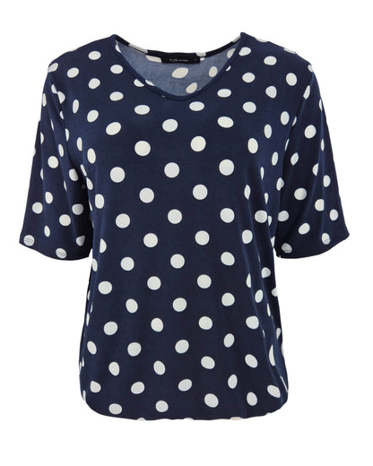 Blouson Vivi in Navy met polka dessin