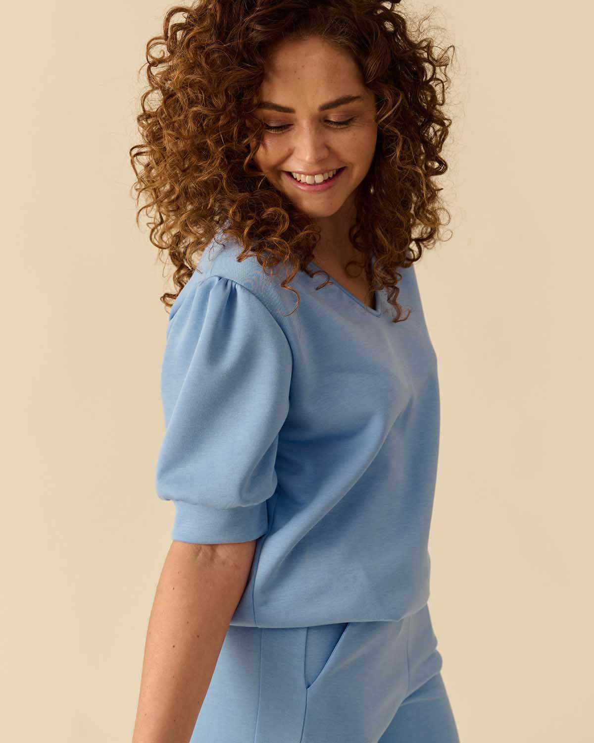 Top Jody in licht-blauw