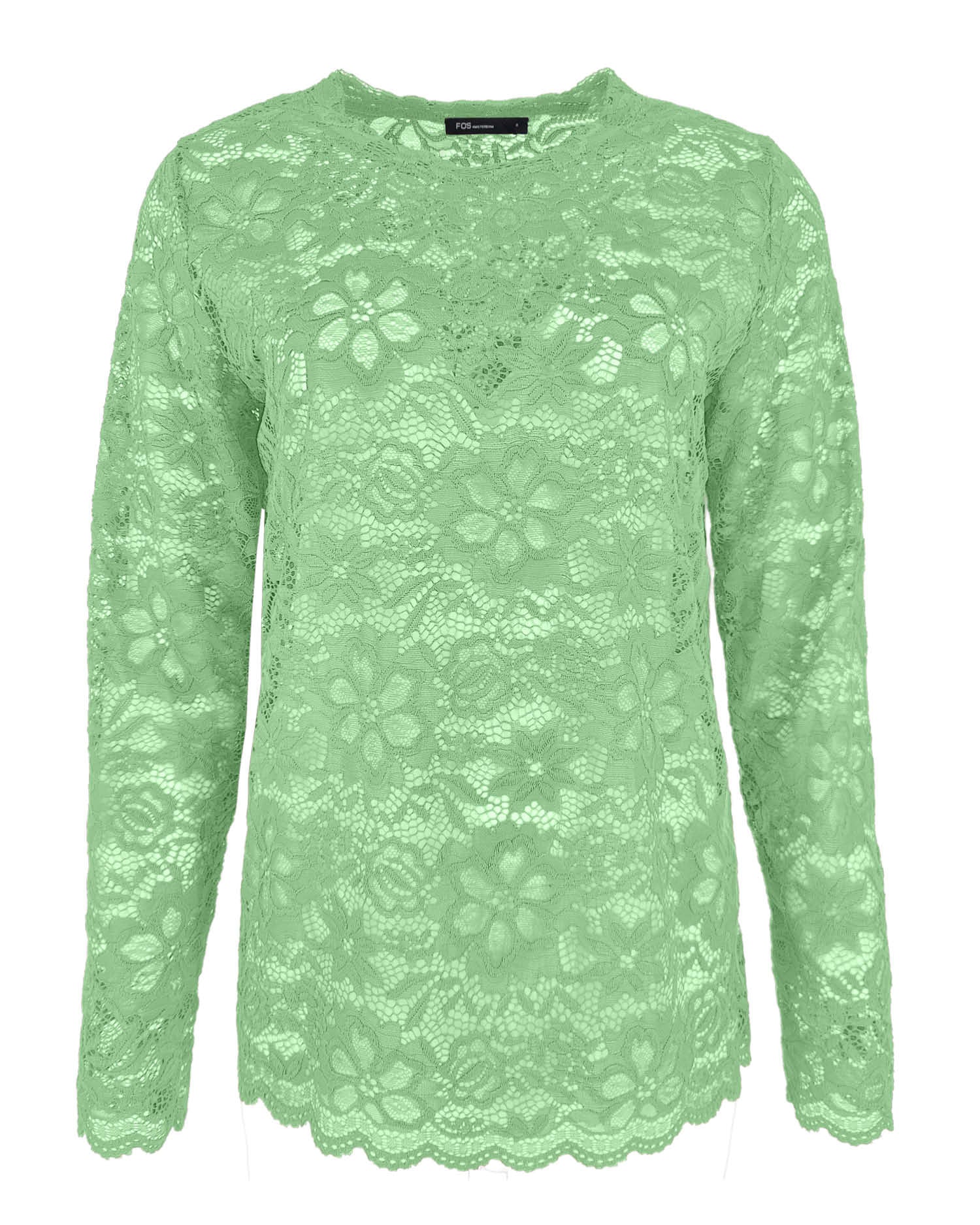 Top Lacie Reseda met bloem dessin