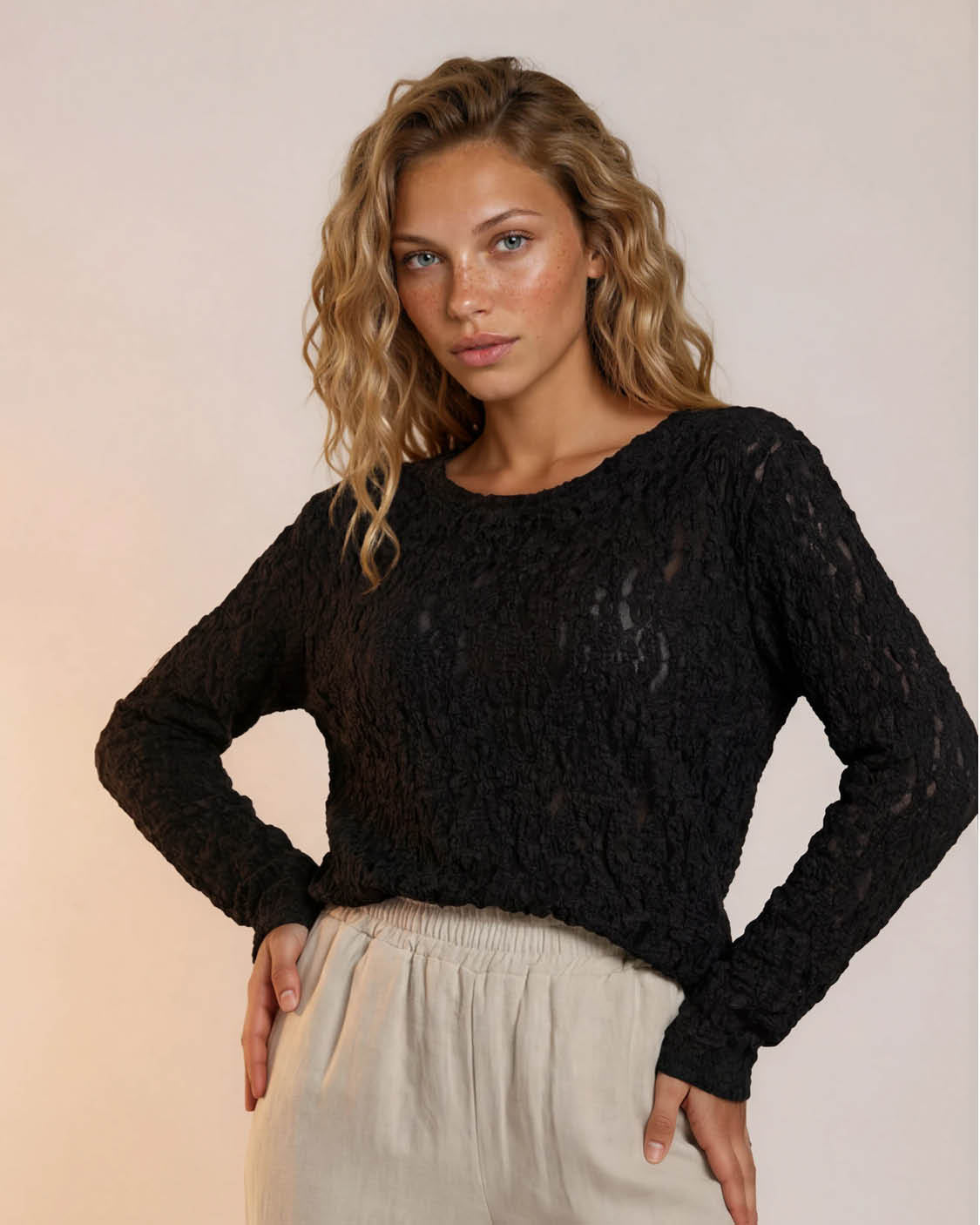 Top - Lacie Kant | Zwart