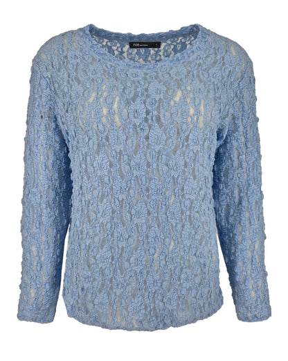 Top Lacie Licht-blauw met kant