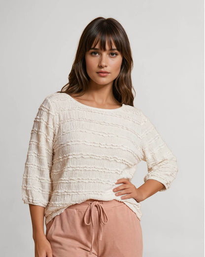 Blouson Bobo Off-white met kant ruffle