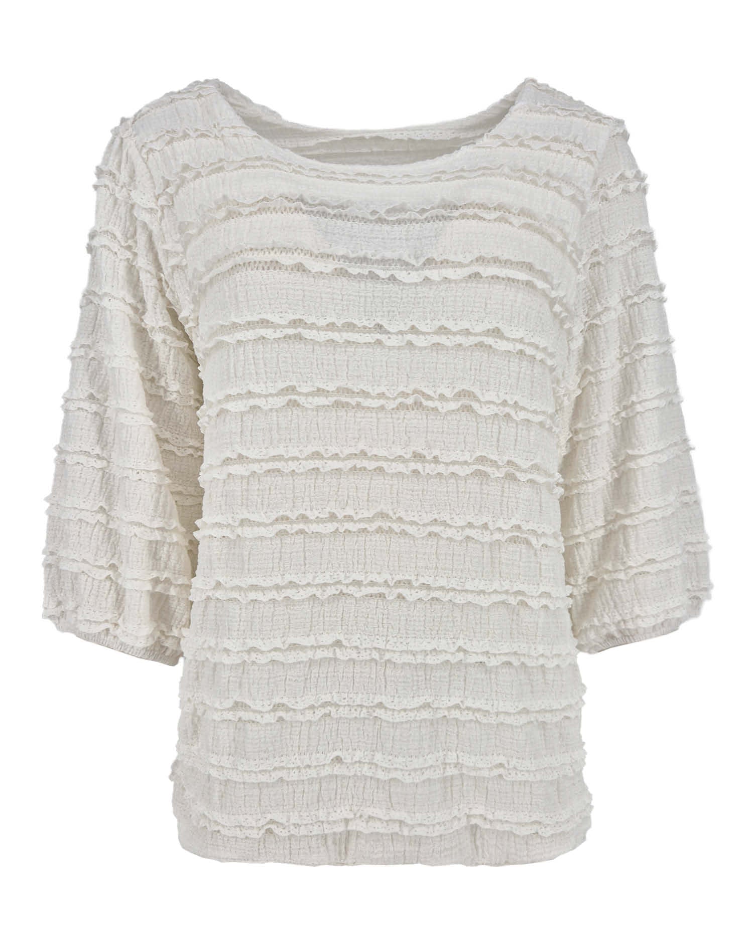 Blouson Bobo Off-white met kant ruffle