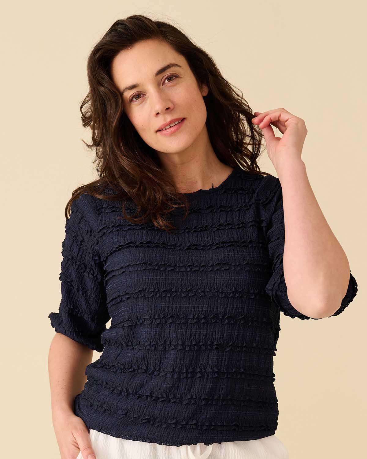 Blouson Bobo Navymet kant ruffle