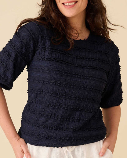Blouson Bobo Navymet kant ruffle