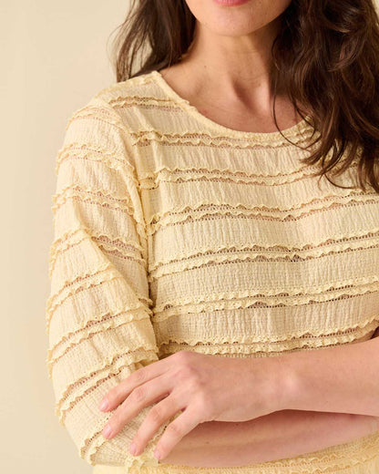 Blouson Bobo Geel met kant ruffle