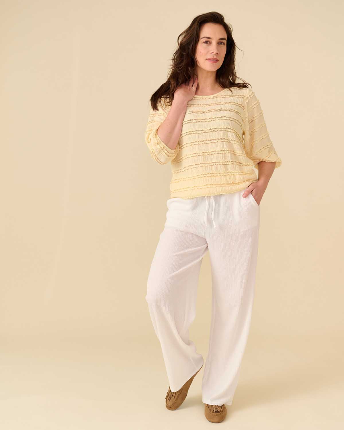 Blouson Bobo Geel met kant ruffle