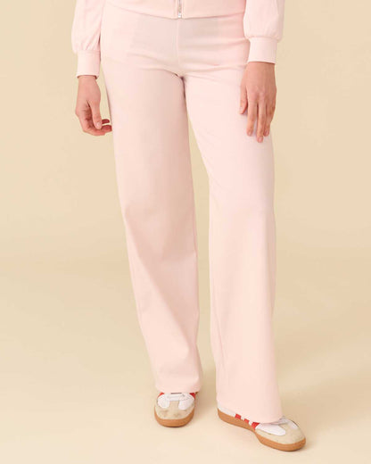 Wijde broek Bentha roze jacquard