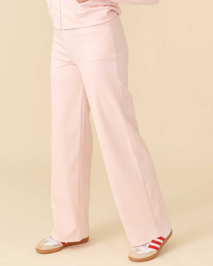 Wijde broek Bentha roze jacquard