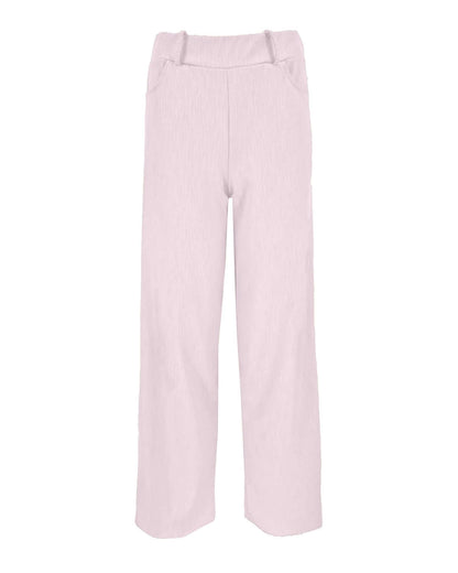 Wijde broek Bentha roze jacquard