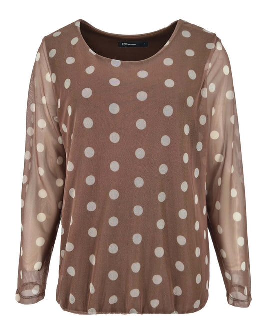 Blouson Mona camel grafisch