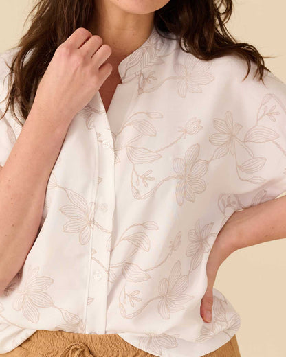 Blouse Katie off-white bloemen