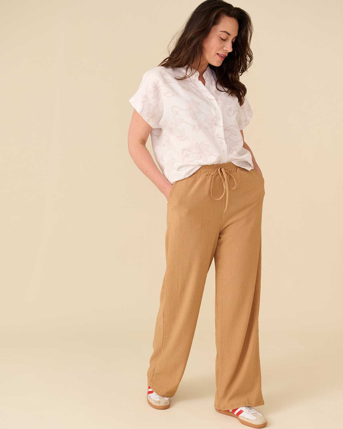 Blouse Katie off-white bloemen