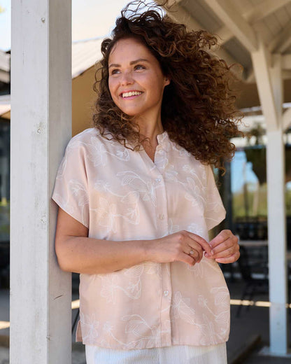 Blouse Katie beige bloemen