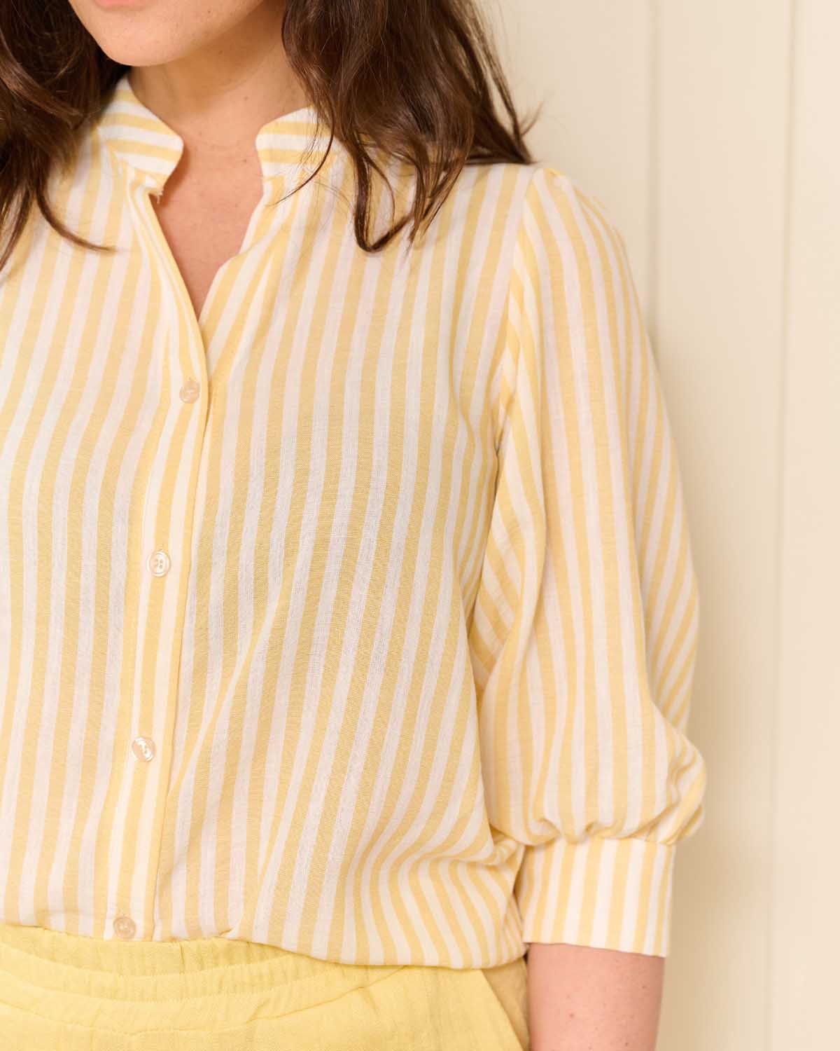 Blouse Boho geel streep
