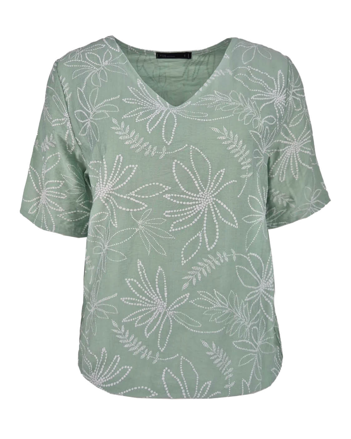 Top - Vivi Bloem stip puf | Reseda