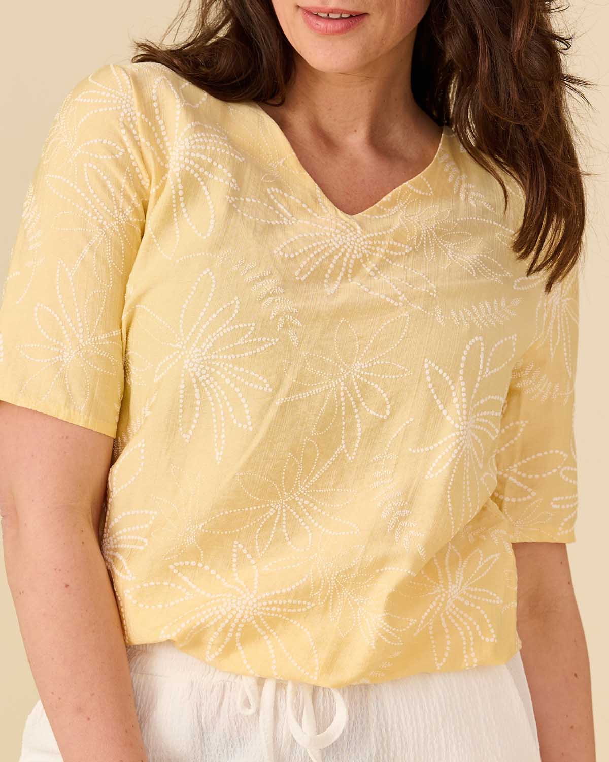 Blouson Vivi Geel bloemen dessin