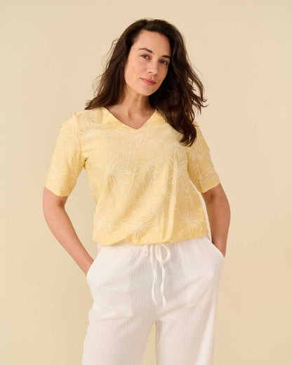 Blouson Vivi Geel bloemen dessin