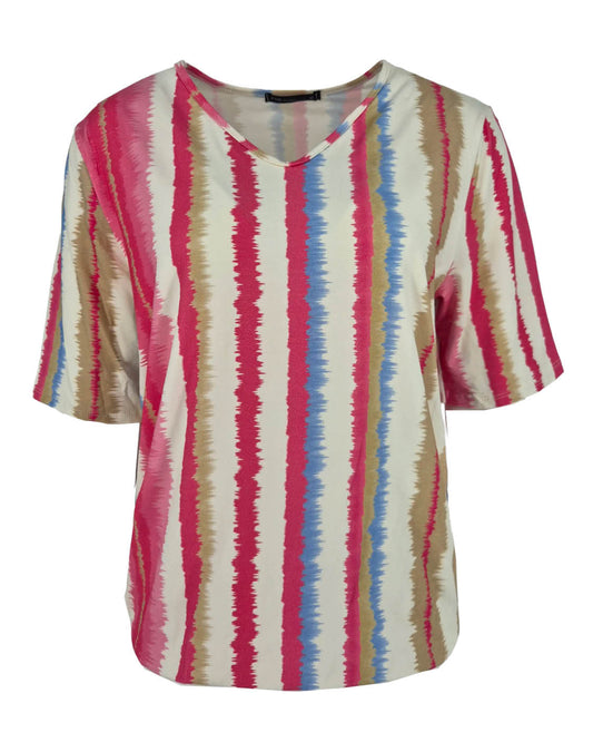 Top - Vivi Multi Streep | Fuchsia