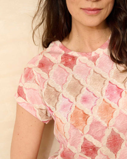 Top Tienus Fuchsia grafisch dessin