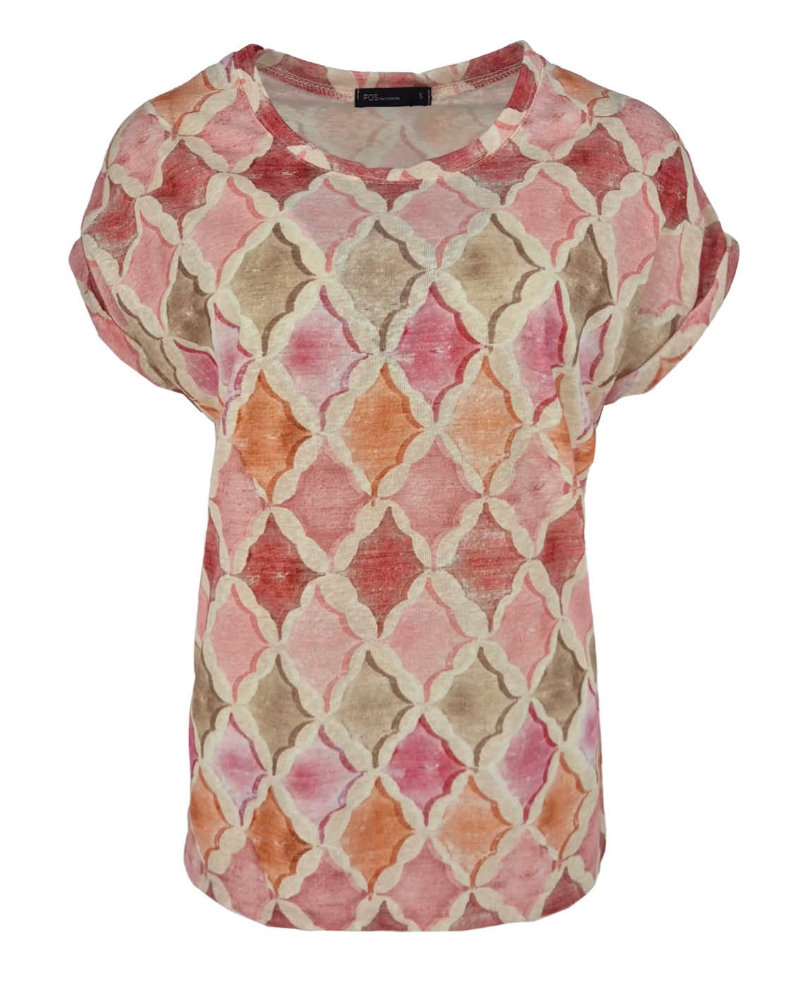 Top Tienus Fuchsia grafisch dessin