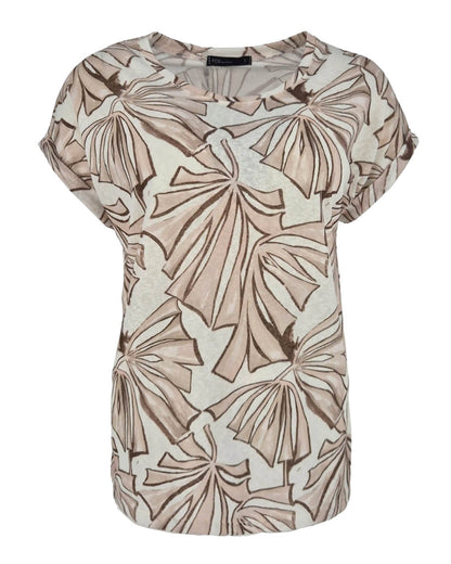 Top Tienus Beige bloemen dessin