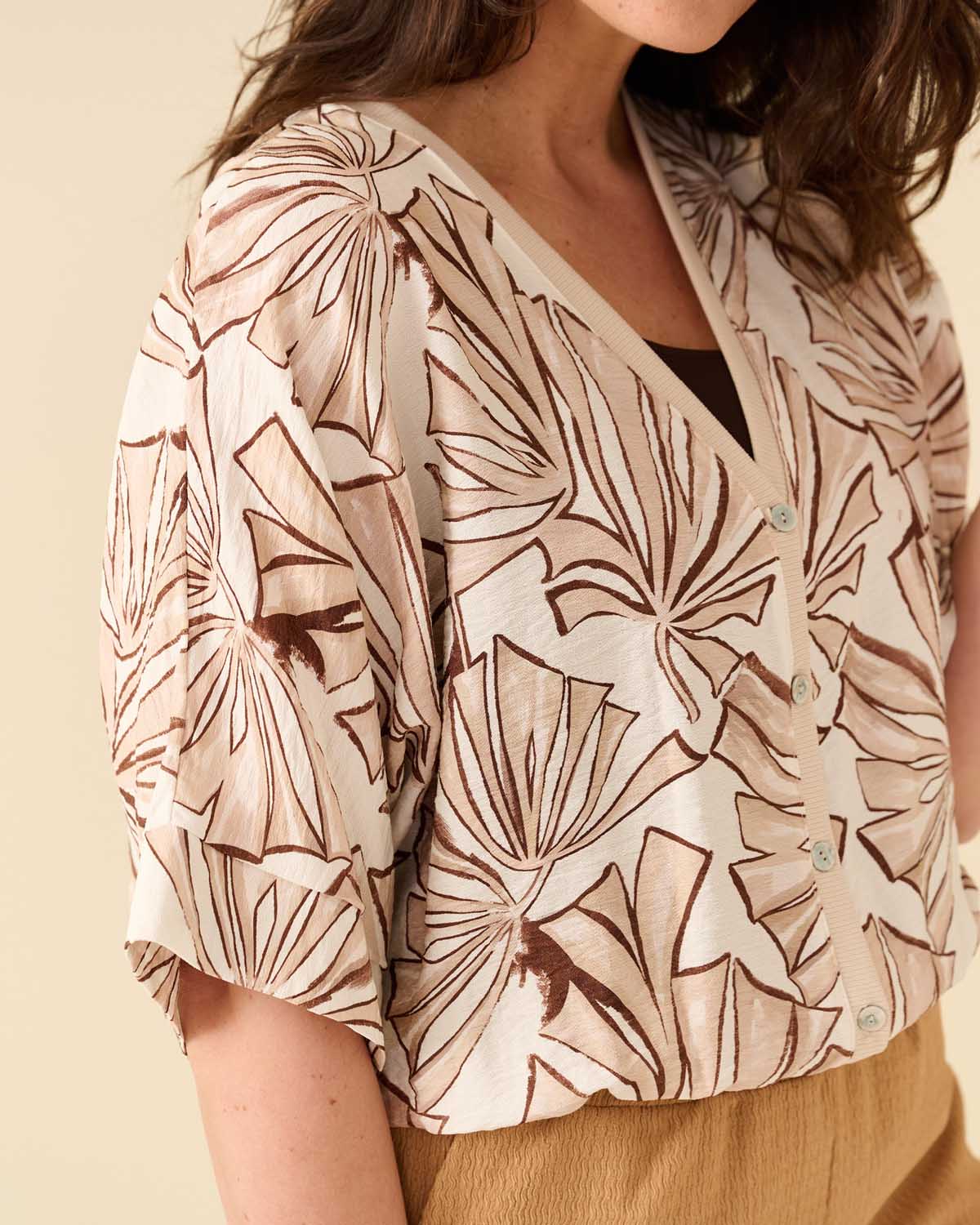 Vest Papillion Beige grafisch dessin