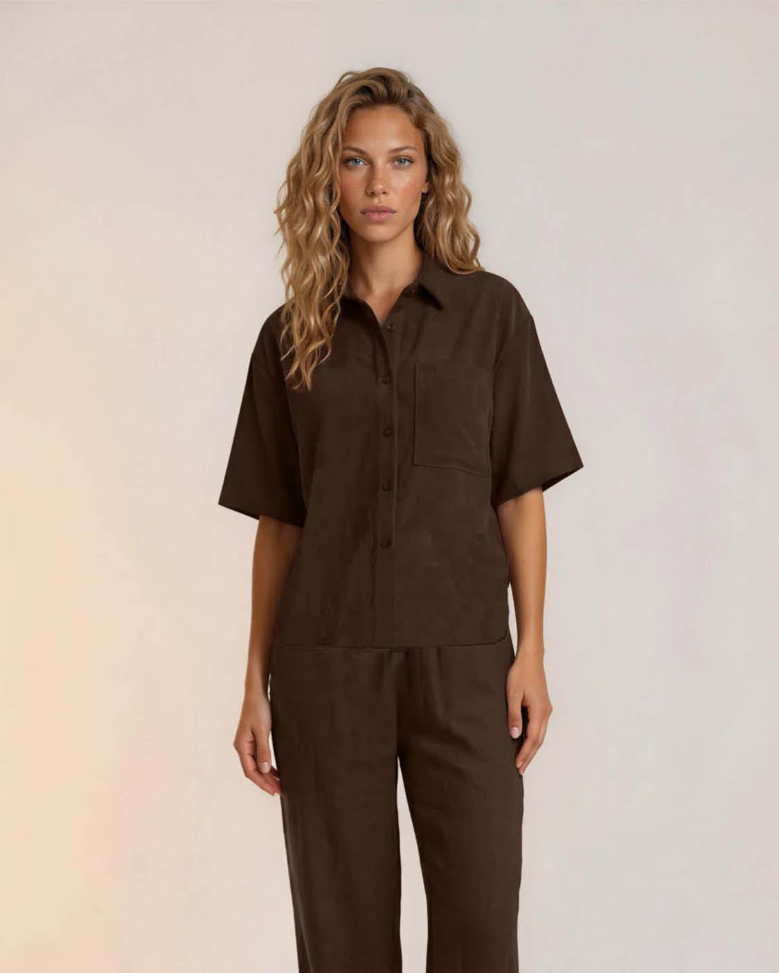 Blouse - Merel Uni | Bruin