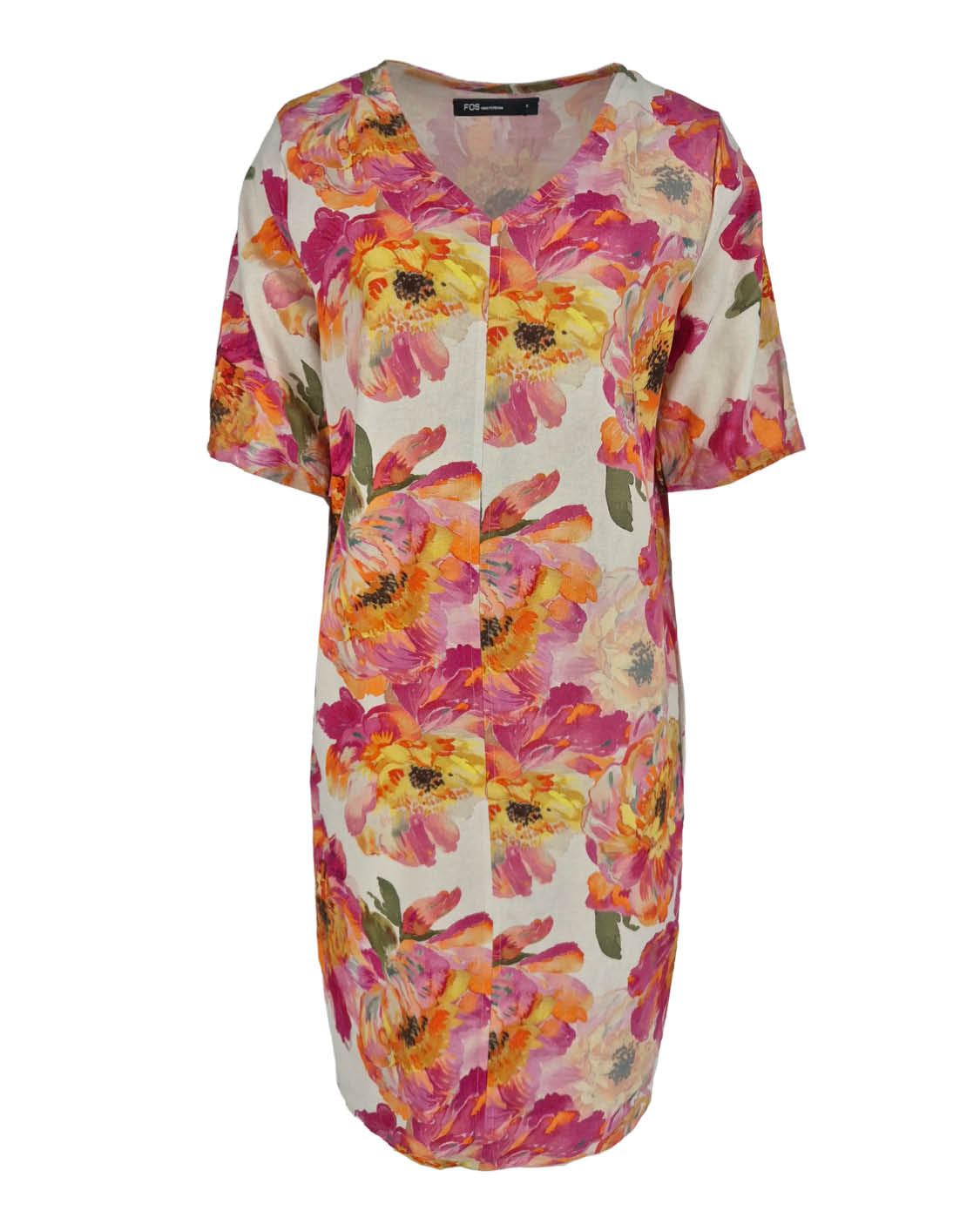 Zomerjurk Linde Fuchsia grafisch dessin