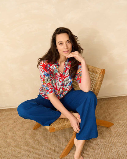 Maestro Rood Blouson Doortje rood bloemen Easy Travel – FOS Amsterdam