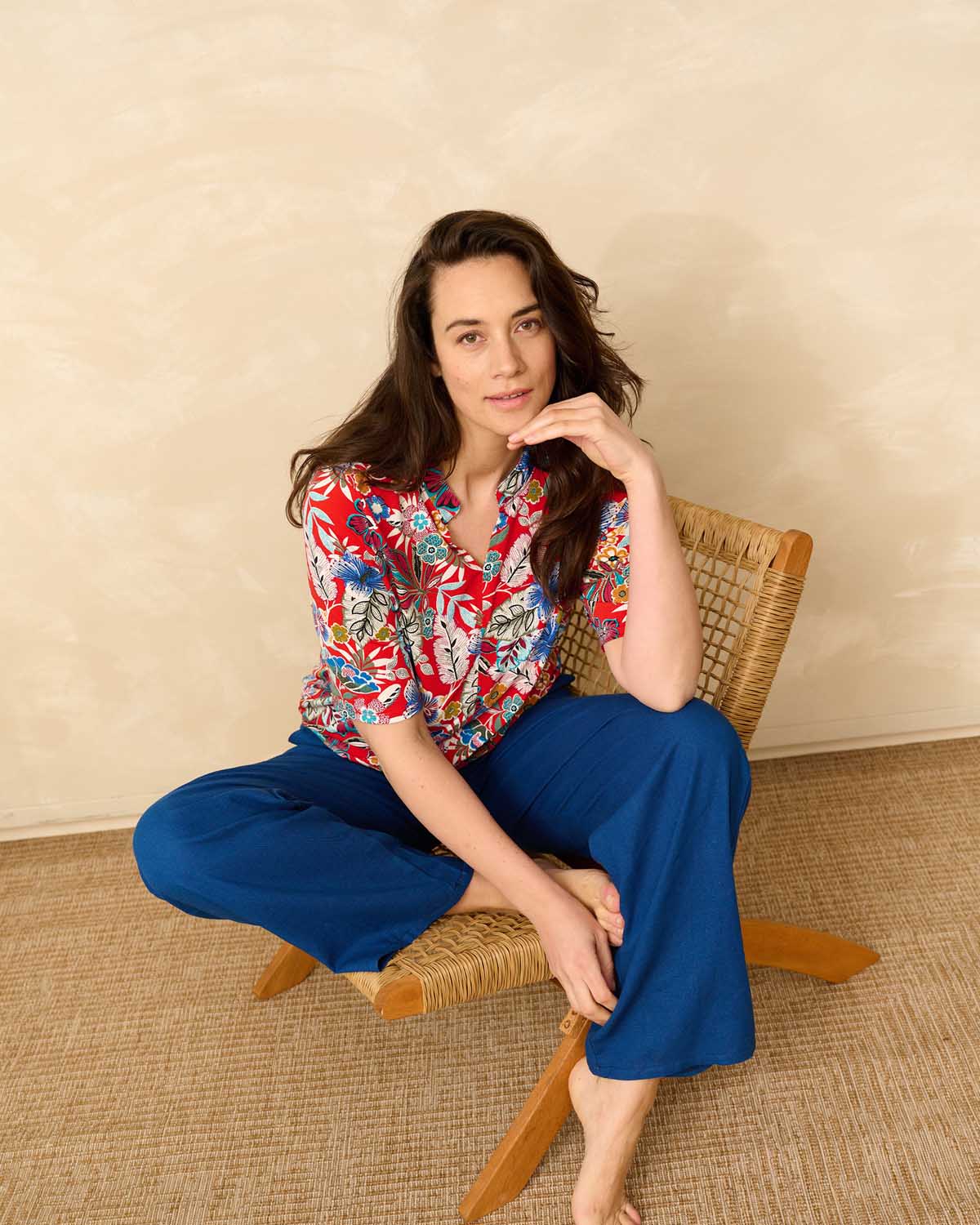 Blouson Doortje rood bloemen Easy Travel