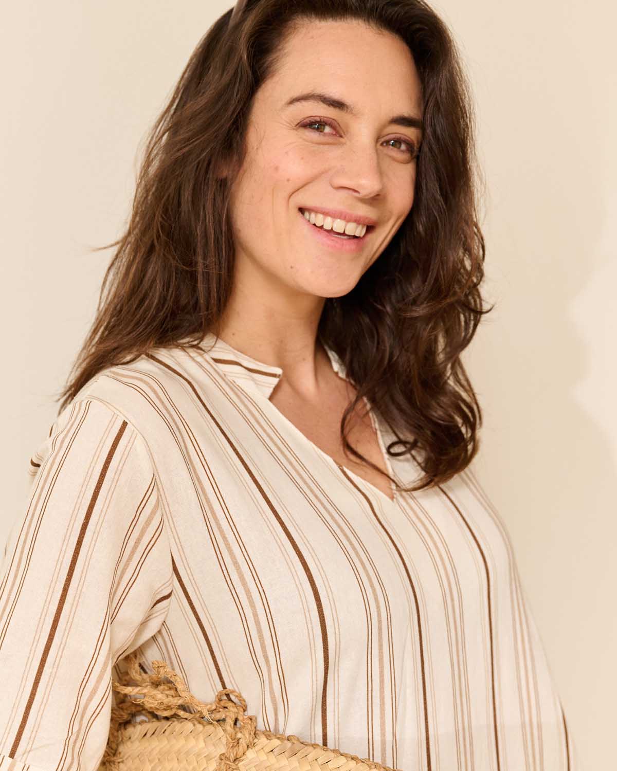 Jurk - Bar Double Stripe | Beige