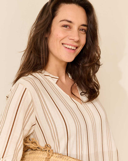 Jurk - Bar Double Stripe | Beige