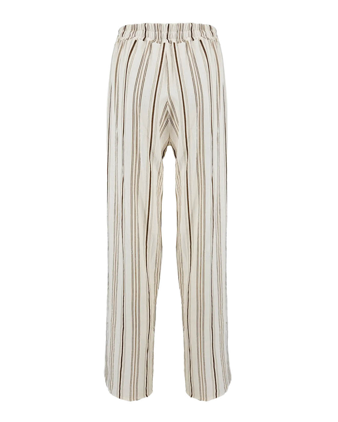 Wijde broek Fieke beige bruin streep