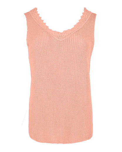 Singlet Henna met Kant Roze met V-hals dames