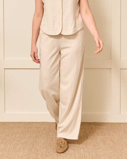 Broek - Fieke Uni Linnen | Beige