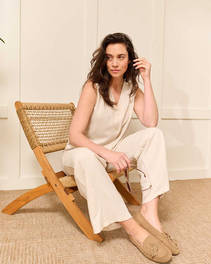 Broek - Fieke Uni Linnen | Beige