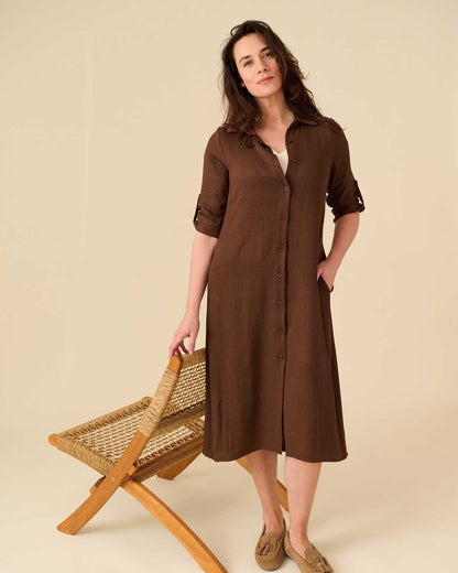 Jurk - Merlina Uni | Bruin