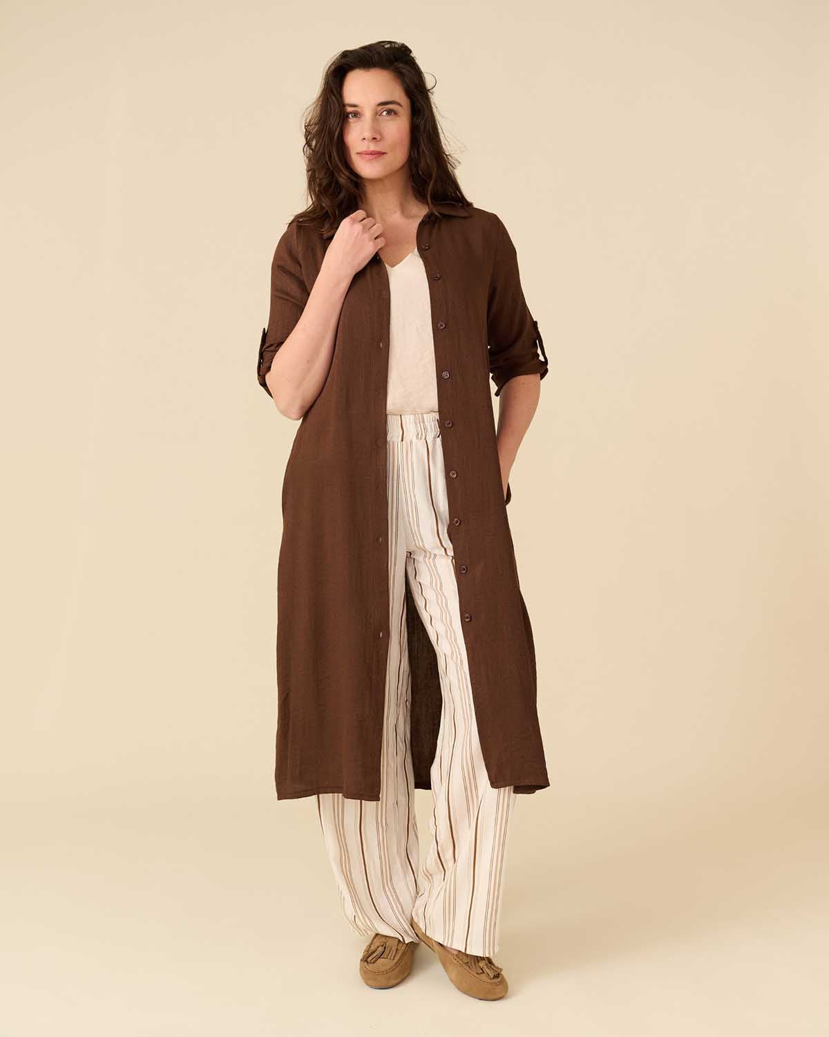 Jurk - Merlina Uni | Bruin