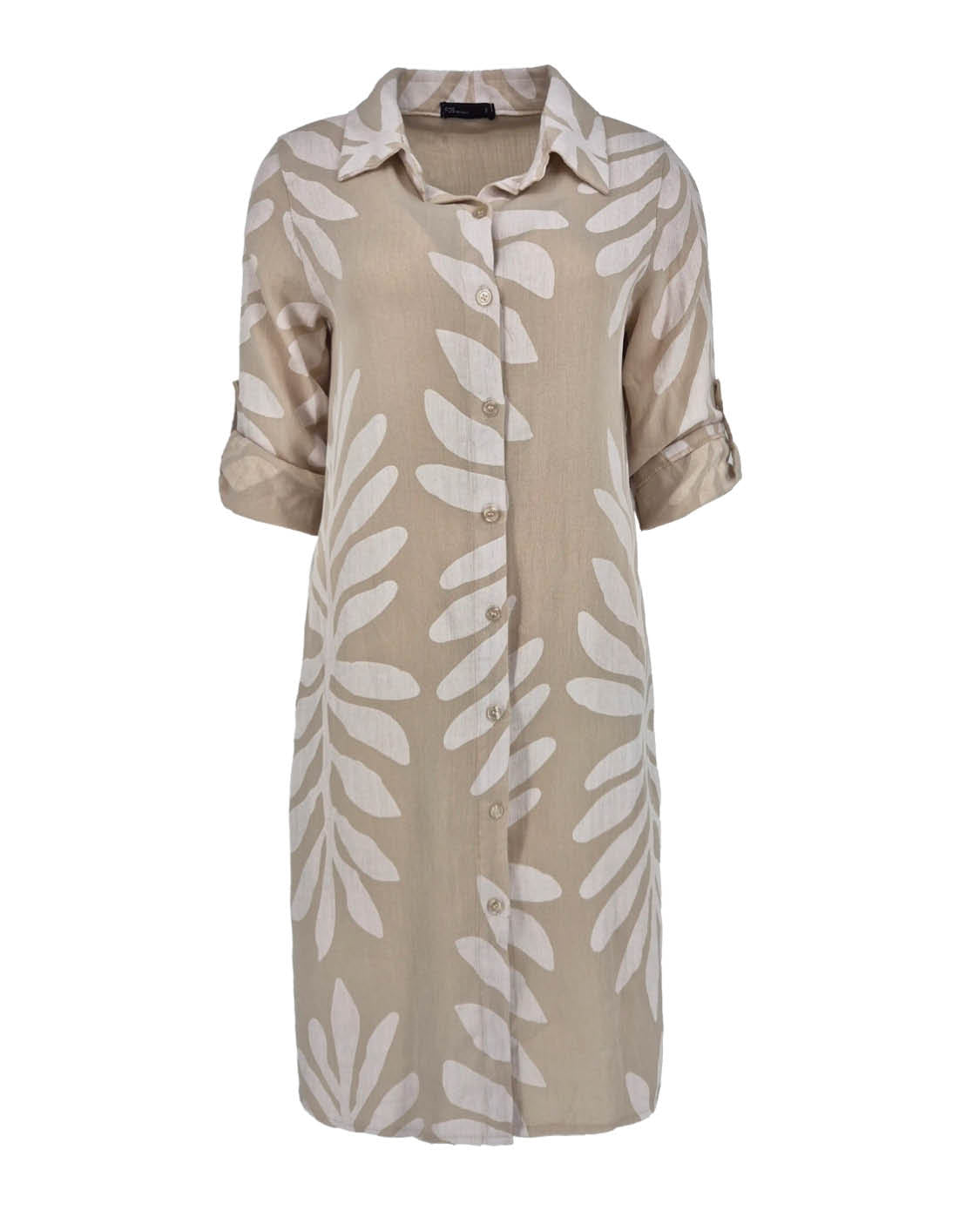 Zomerjurk Lina beige grafisch dessin