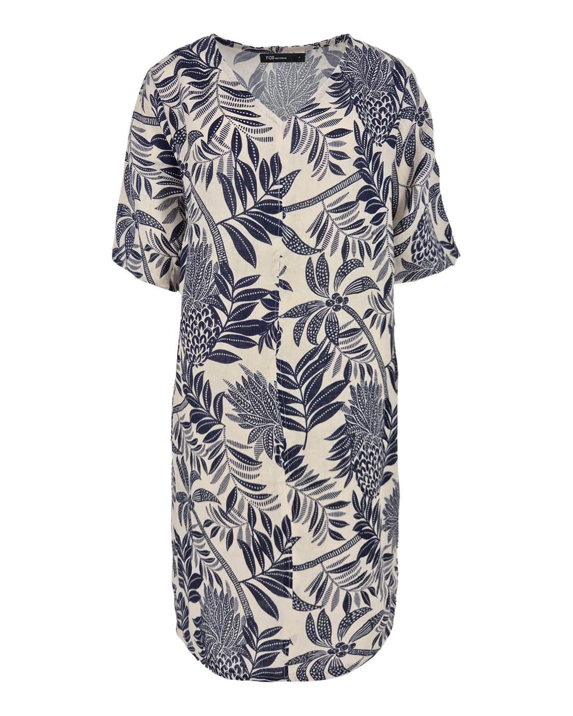 Zomerjurk Linde navy tropisch fruit dessin