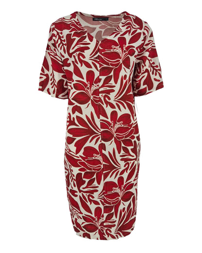 Zomerjurk Linde rood bloemen dessin