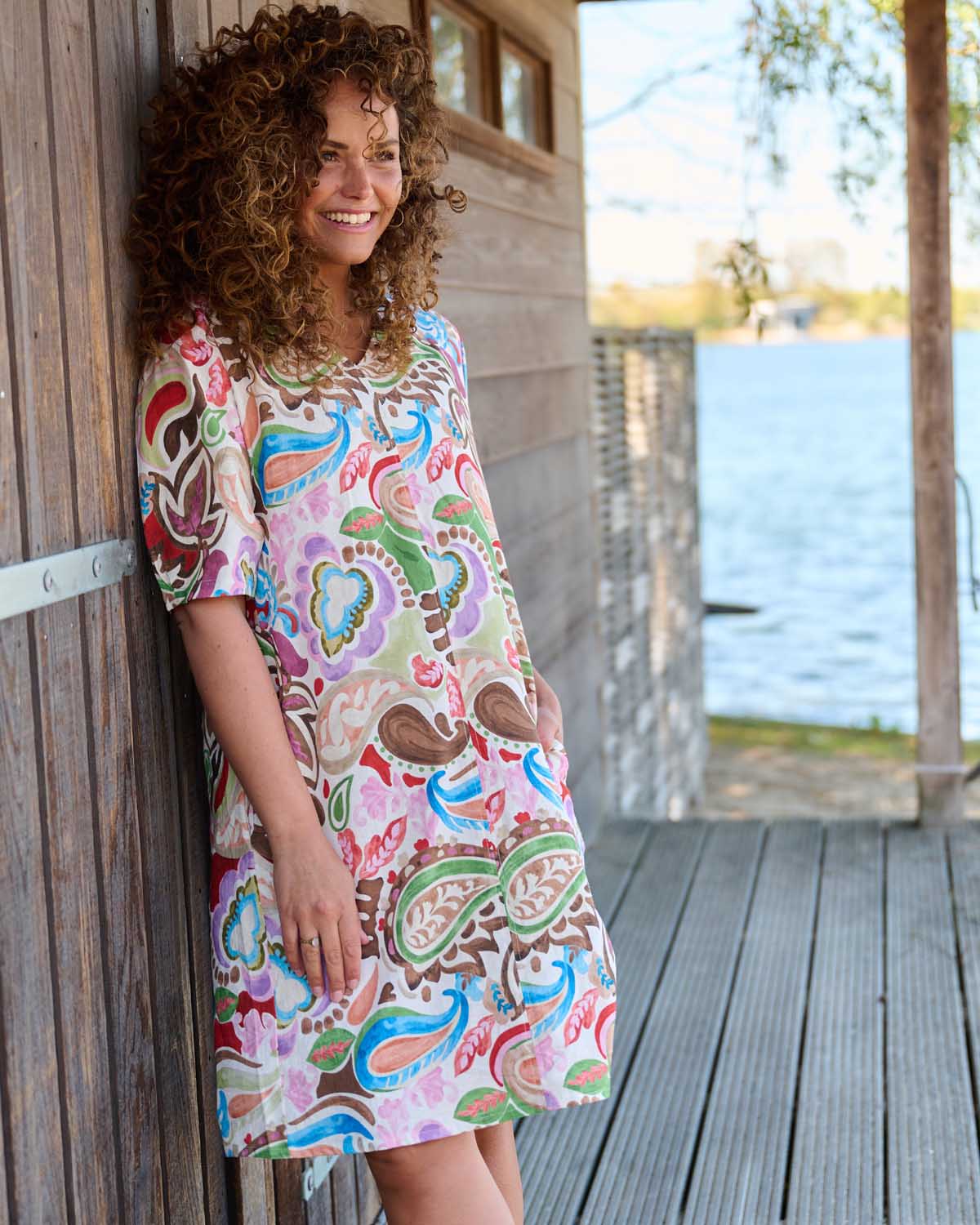 Zomerjurk Linde kleurrijk paisley dessin