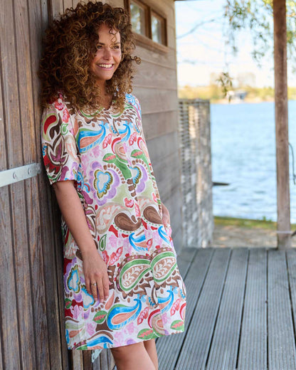 Zomerjurk Linde kleurrijk paisley dessin
