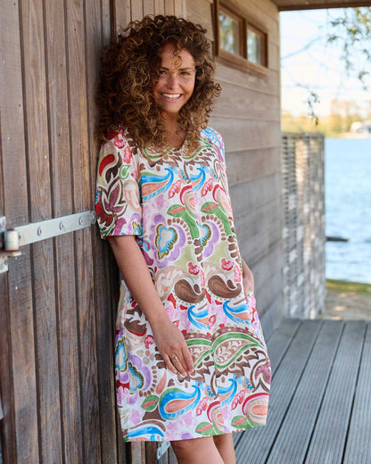 Zomerjurk Linde kleurrijk paisley dessin