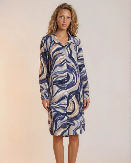Zomerjurk Lina navy grafisch dessin