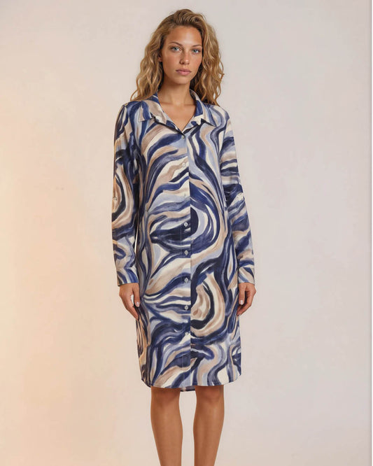 Zomerjurk Lina navy grafisch dessin