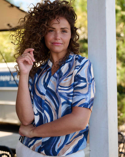 Blouson Doortje navy grafisch dessin