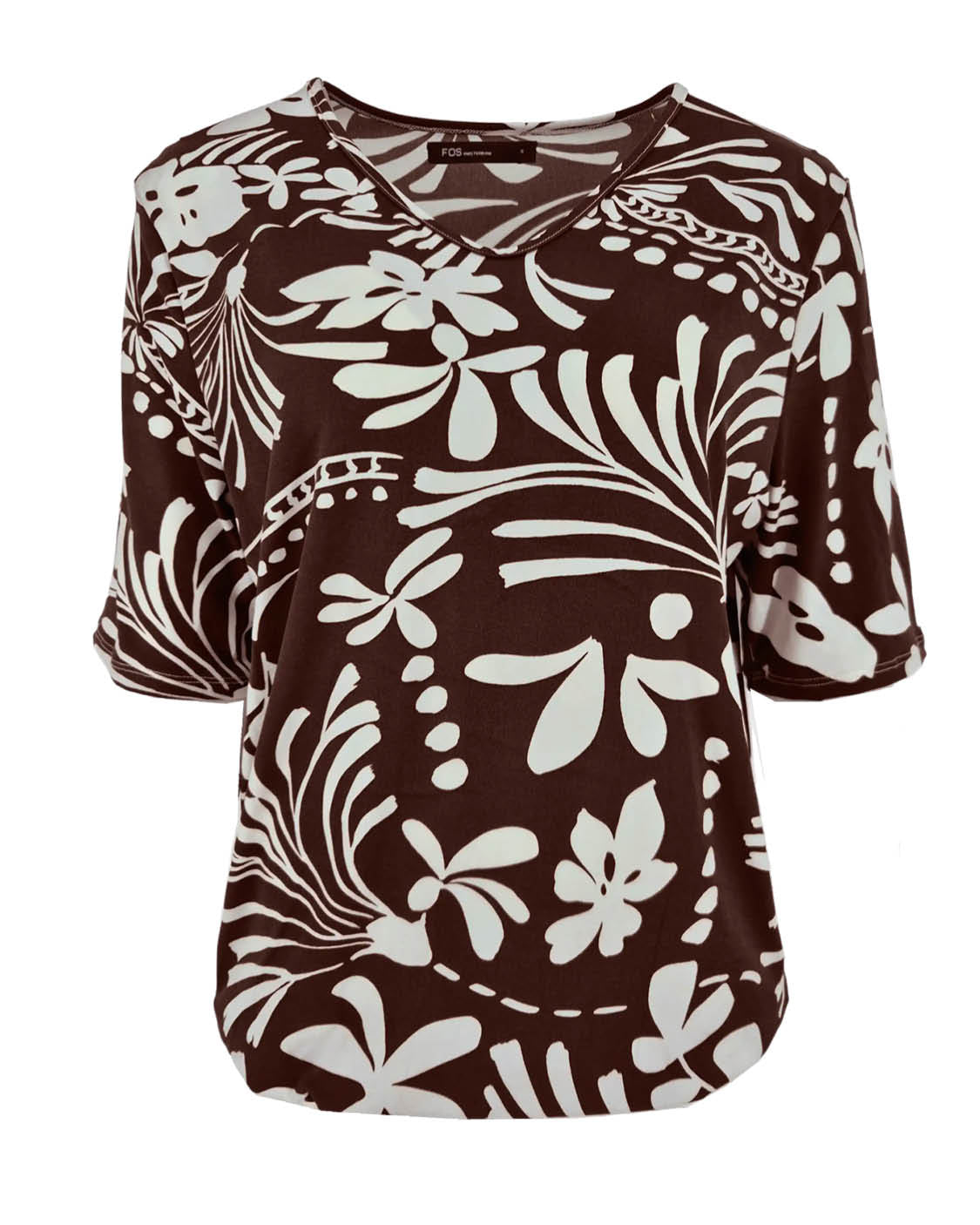 Blouson Vivi donker-bruin bloemen dessin