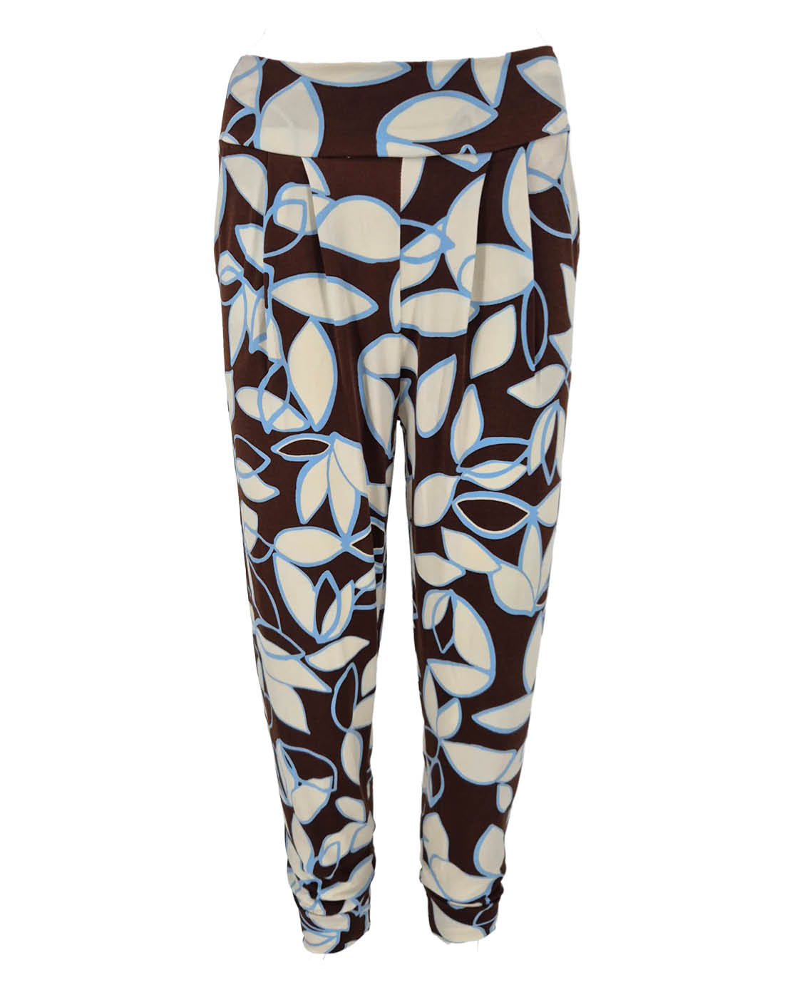 Travel broek Lira bruin bloemen dessin